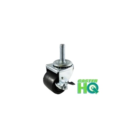 Casterhq 2" LOW PROFILE SUPER DUTY STEM CASTER W/ BRAKE, 1/2"-13X1-1/2" THRE TP8020-21-HDP-SLB